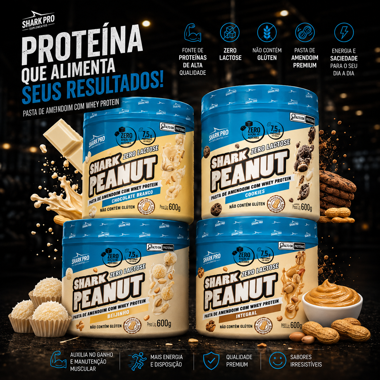 Pasta de Amendoim Shark Pro